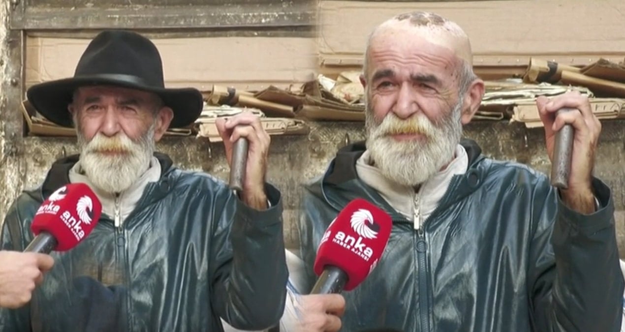 70 yaşındaki cilt kanseri ‘Tahsin Dayı’ günde 250 liraya çöplerden kağıt topluyor